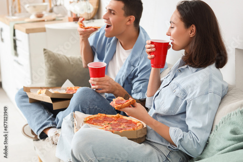 Happy young couple enjoying...
