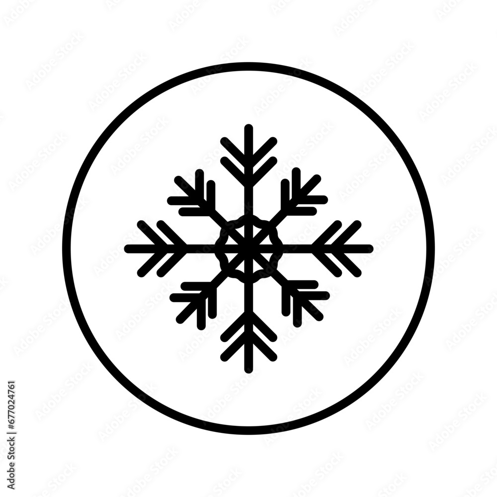 Snowflake ice cold Winter Icons on White Background Snowflake ice cold Winter Icons on White Background