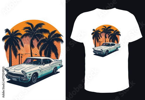 Car graphic t shirt design