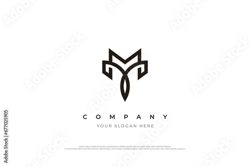 Initial Letter MY Logo or YM Logo Design Vector