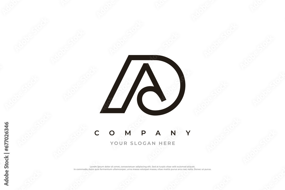 Initial Letter AD or DA Logo Design Vector Initial Letter AD or DA Logo Design Vector