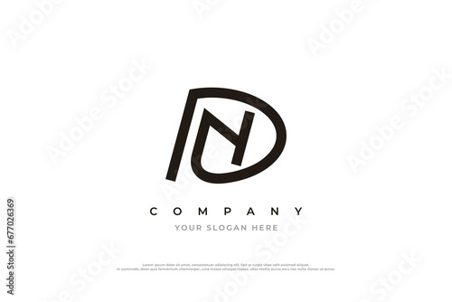 Initial Letter ND or DN Logo Design Vector photo