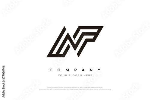 Initial Letter NF Monogram Logo Design Vector