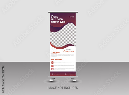 Vector modern roll up banner template for corporate sector free vector elegant roll up design