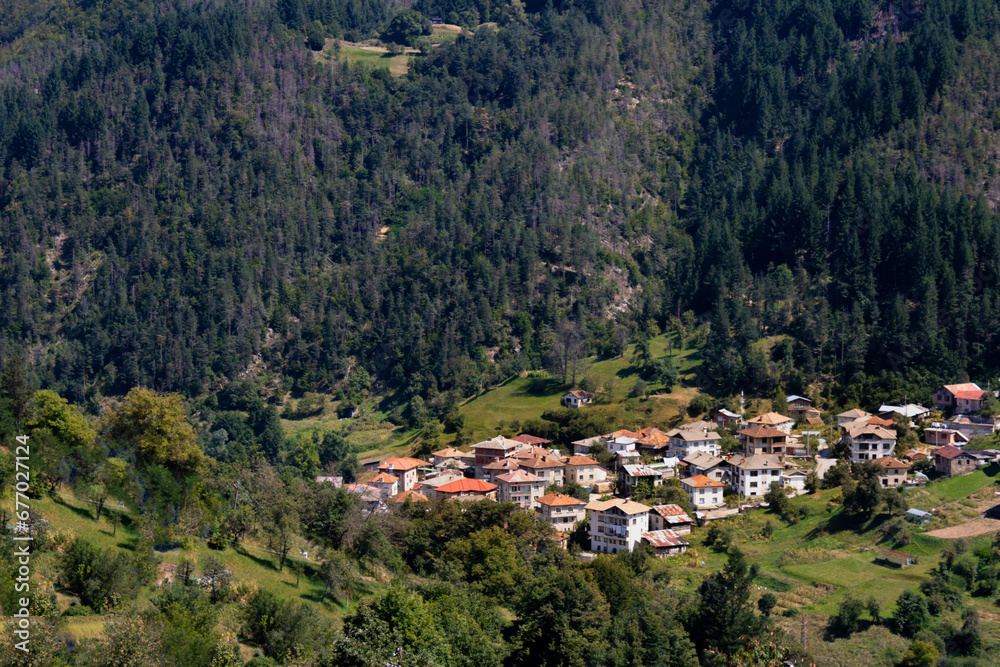 Fototapeta premium village in the mountains