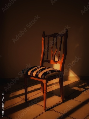 chair on black background