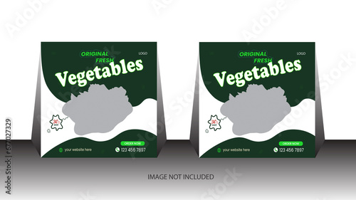 Free vector vegetable and grocery delivery social media post photo