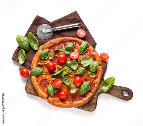 Wooden board of tasty Peppe...