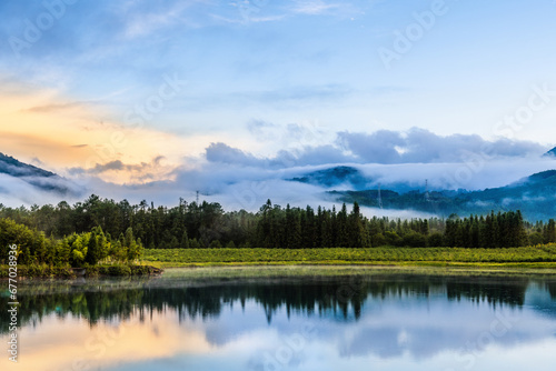 Landscape of the beautiful lake