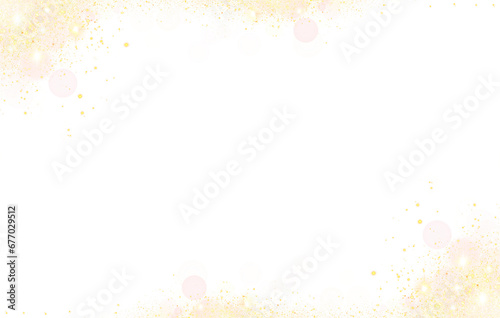Luxury gold glitter. golden sparkle confetti. shiny glittering dust. corner frame border transparent background