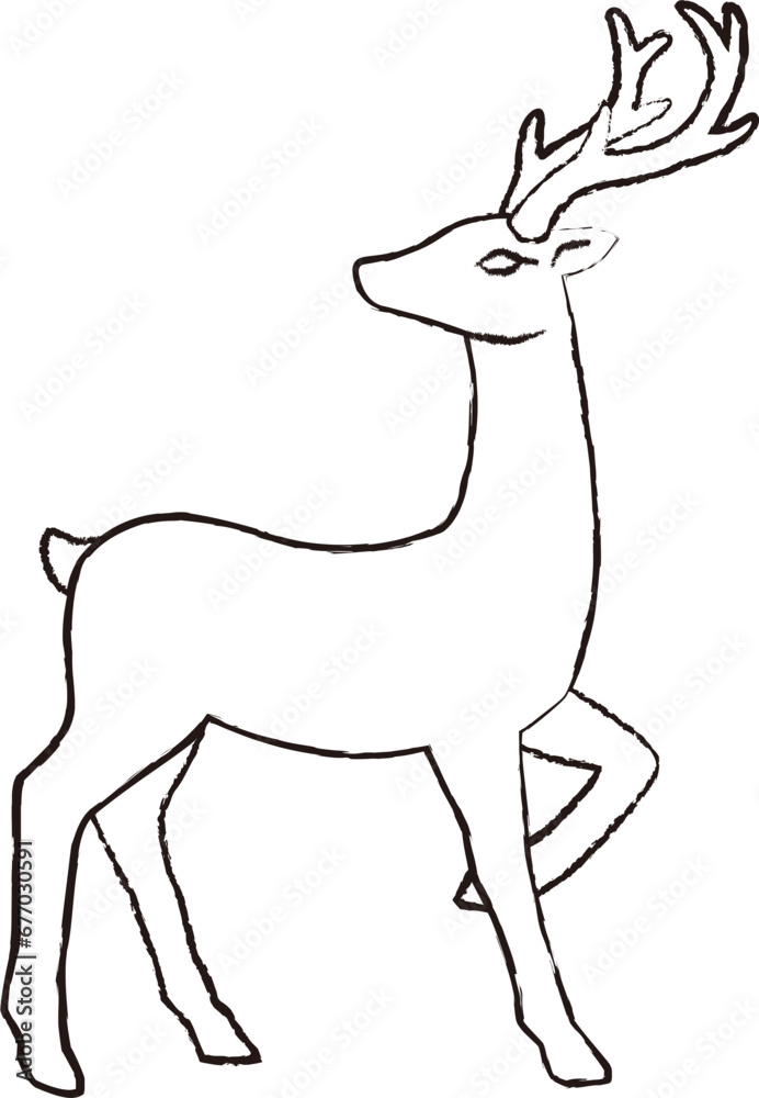 Fototapeta premium Deer animal vector sketch
