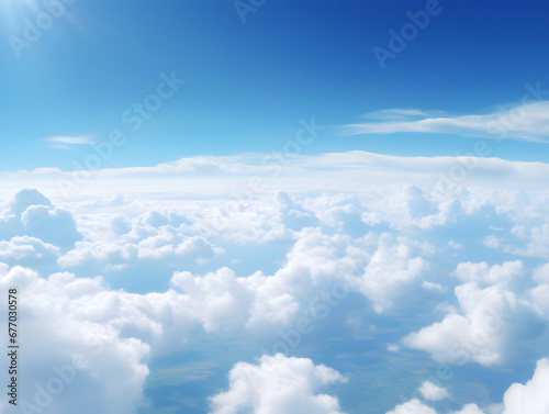 Cloudy blue sky abstract background, blue sky background with tiny clouds