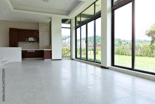 Background of empty modern kitchen