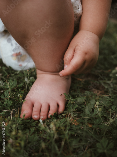 Toddler feet in grass