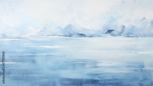 Floating Arctic Dreams Abstract Frozen Seascape in a Serene Realm