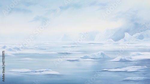 Floating Arctic Dreams Abstract Frozen Seascape in a Serene Realm