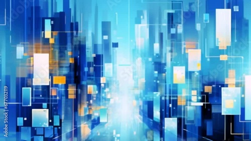 Futuristic Blue Tech Art: Abstract Modern Digital Aesthetics