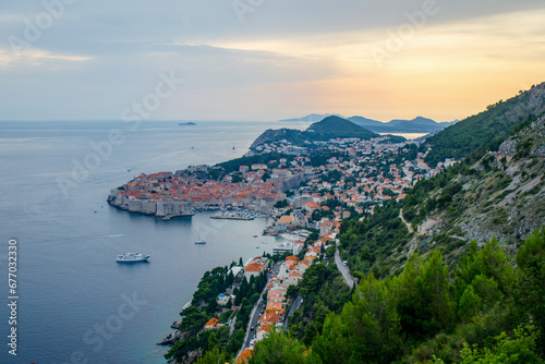 Sunset at Dubrovnik in Croatia