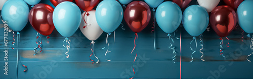 Balloon rad and blue celebration usa. America theme photo