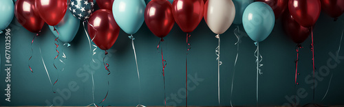 Balloon rad and blue celebration usa. America theme photo