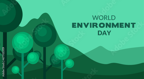 world environment day. Vector design for environmental sustainability education for banners, backgrounds, posters, social media