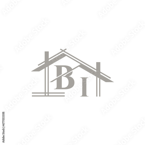 BI logo with a home form element which means a real estate company