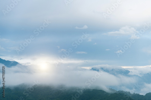Landscape of mountain covered fog © xy