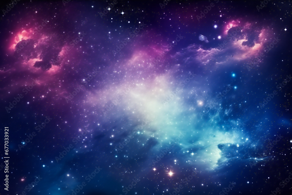 Naklejka premium Luminous colorful nebula in space