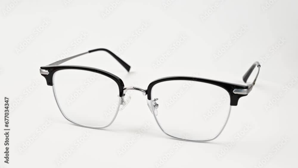 Stylish black glasses on white background. Stylish black glasses on white background.