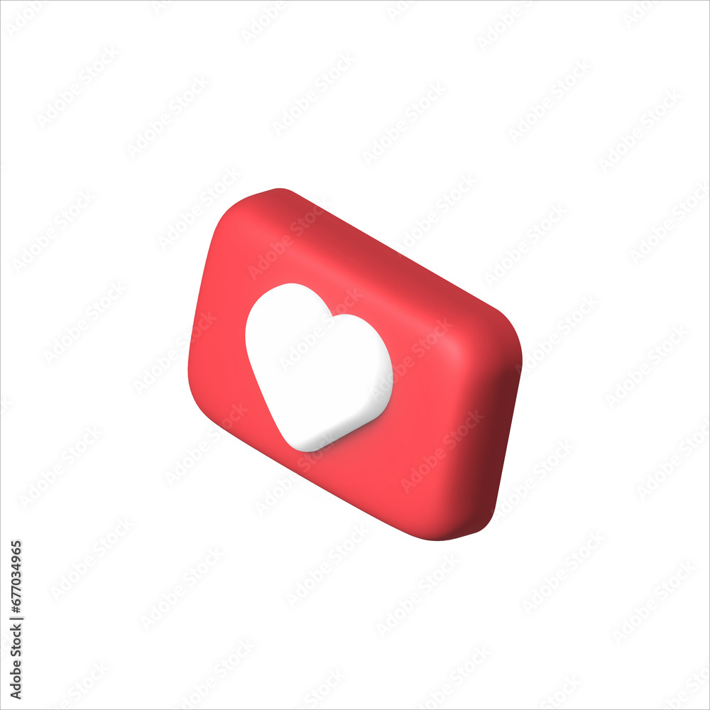 Love bubble 3d red and white color Love bubble 3d red and white color
