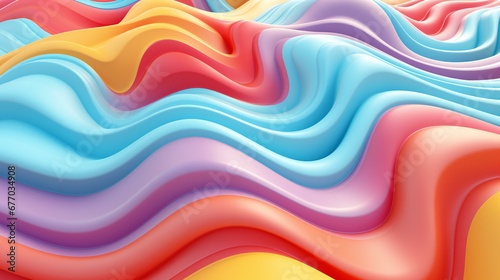 Vibrant Waves of Color Dance in a Bright Abstract Symphony of Pastel Tones and Shapes