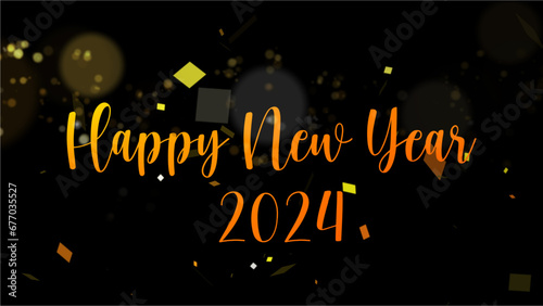  Happy New Year 2024 Background Design. Greeting Card, Banner, Poster. Vector Illustration. photo