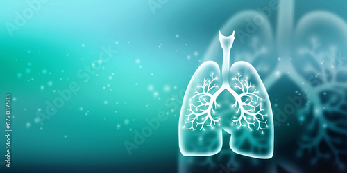 2d illustration Healthy Human Lungs  photo