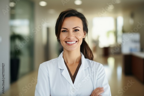 A woman doctor smile at camera