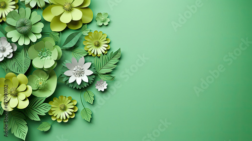 Spring Template in green with Flowers