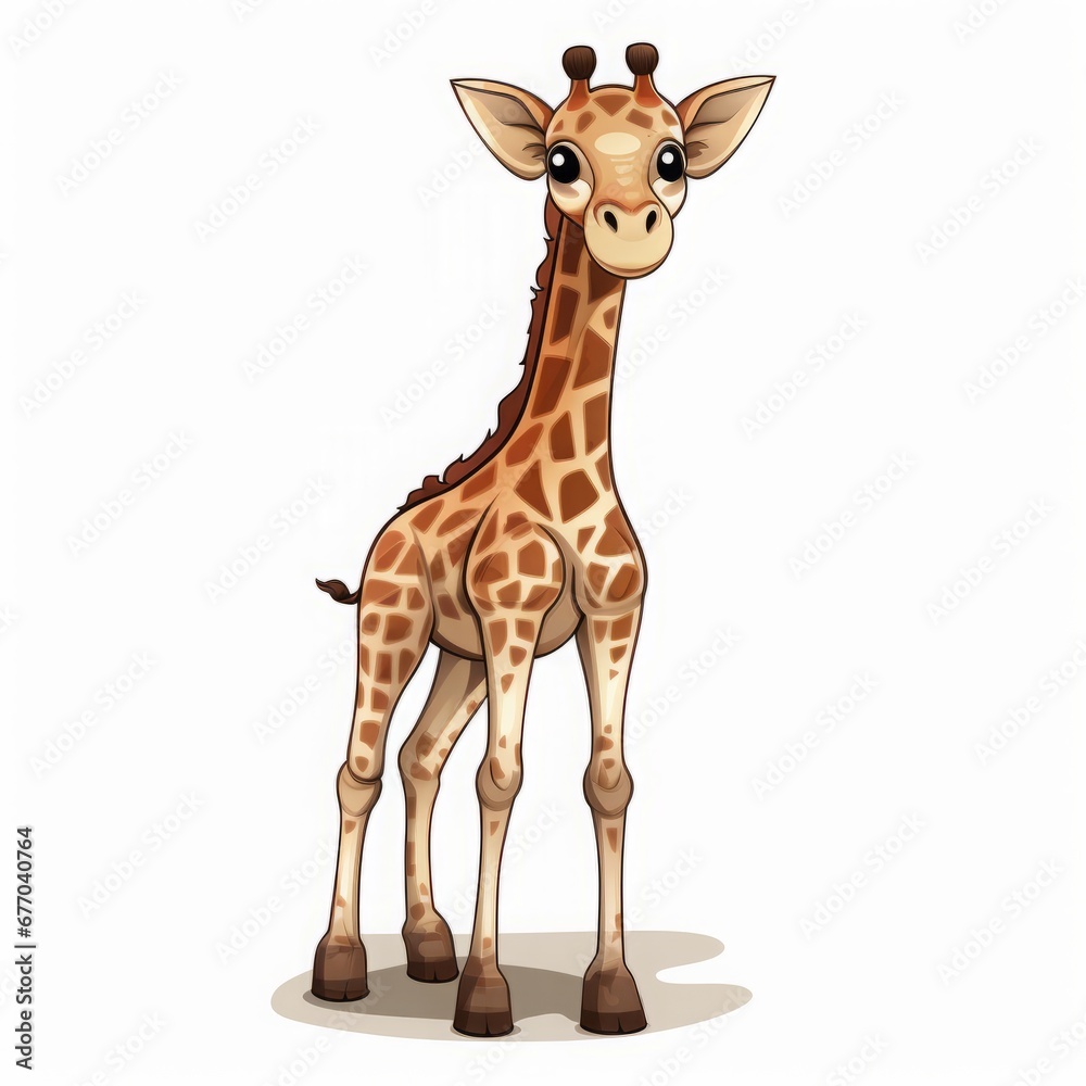 giraffe on white background. giraffe on white background.