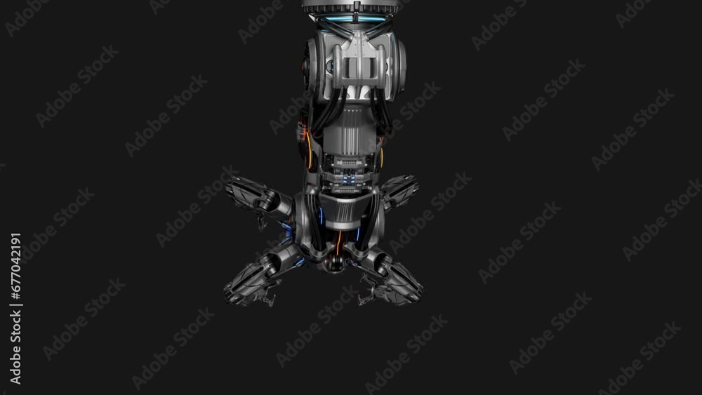 3d rendering of cyber machine manipulator equipped with multiple robotic arms for advanced works in nano technology or various space constructions. 360 degree turntable animation with alpha 3d rendering of cyber machine manipulator equipped with multiple robotic arms for advanced works in nano technology or various space constructions. 360 degree turntable animation with alpha