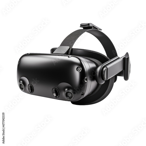 Virtual reality helmet, transparent background.
