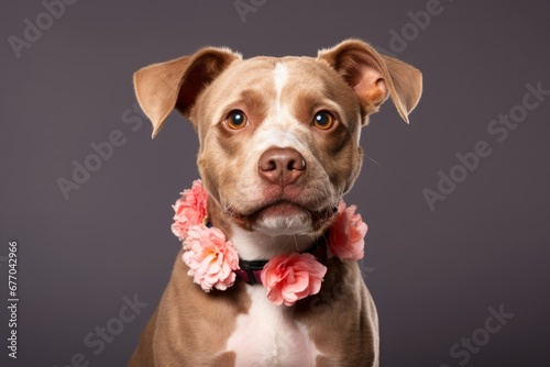 Cute photo of a dog in a studio shot on an isolated background  Generative AI