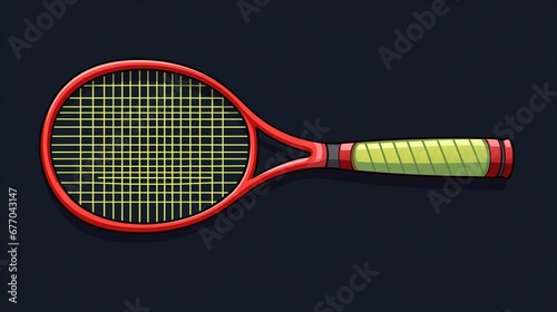 tennis racket cartoon. © Yahor Shylau 