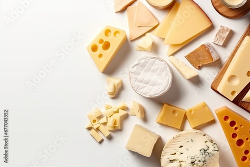 Different types of dairy products cheese photo