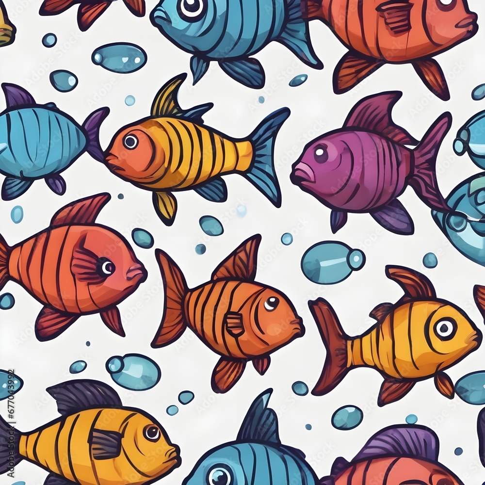 Fototapeta premium Fish Icon Background Very Cool