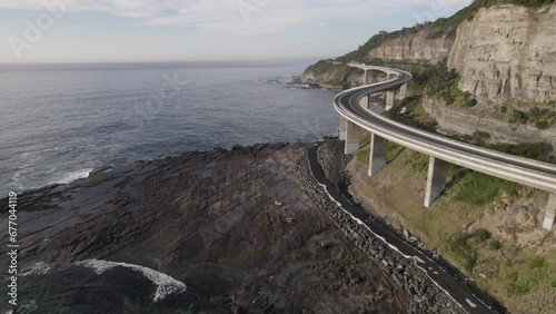 Drone view of the Sea Cliff Bridge photo