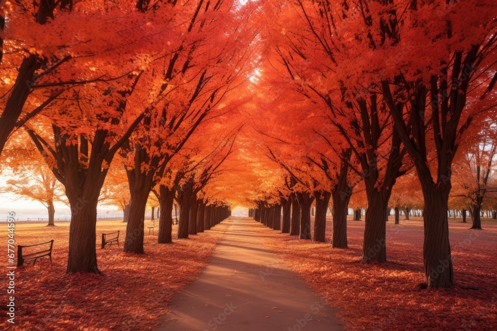 Autumn Pathway: A Serene Journey Through Nature's Vibrant Palette