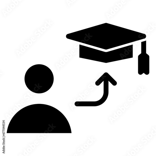 Student Glyph Icon.  Included in Internship Icon Pack