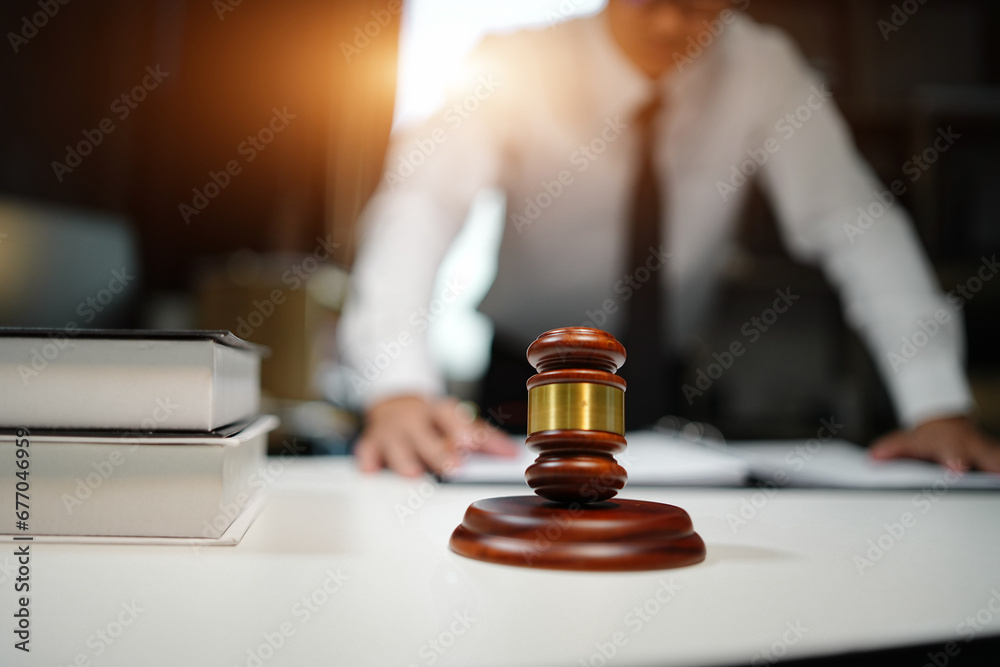Judge gavel with Justice lawyers having team Concepts of Law and Legal services Judge gavel with Justice lawyers having team Concepts of Law and Legal services