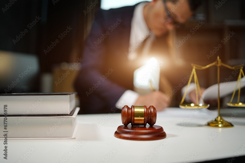 Partner lawyers or attorneys discussing a contract agreement. Successful business have a contract in place to protect it,signing of modest agreements form in office...