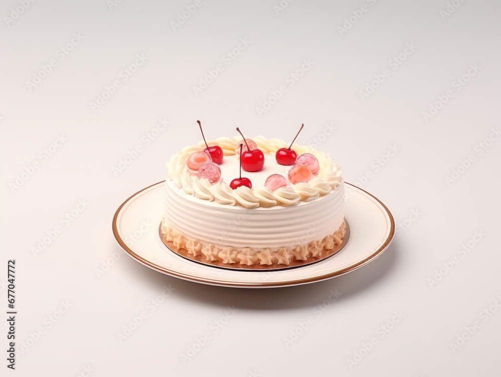 Birthday cake over white background