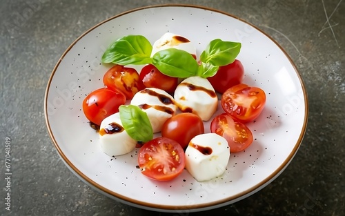 Weight Loss Elegance: Captivating Caprese Salad Composition photo