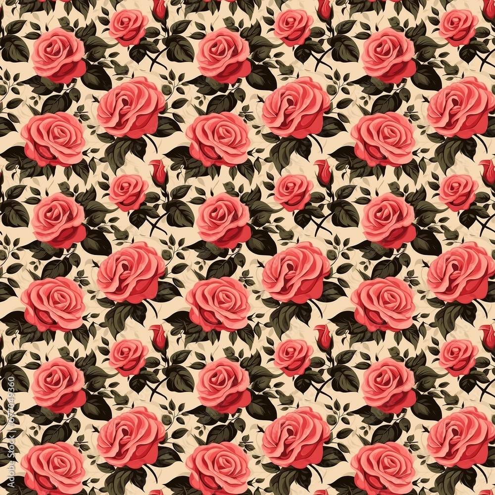 Seamless pattern of rose flower Seamless pattern of rose flower
